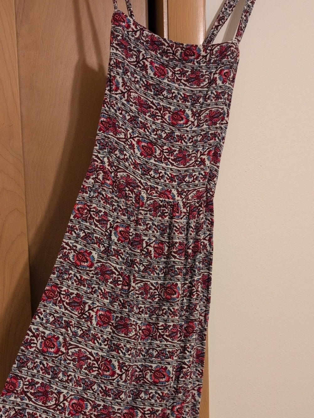 Abercrombie & Fitch Red, Blue and Black Floral Pattern Dress